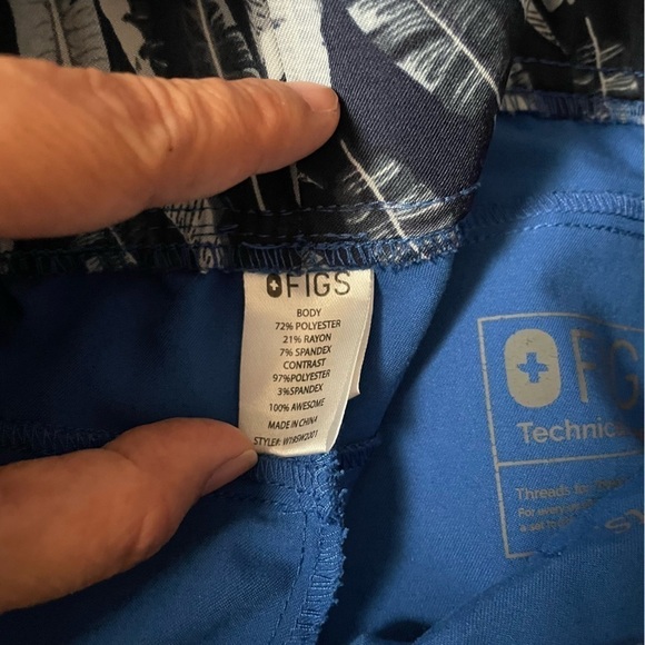 Figs Tema Performance Cargo Scrubs Pants Tropical Blue Women's Sz XL - Picture 10 of 12